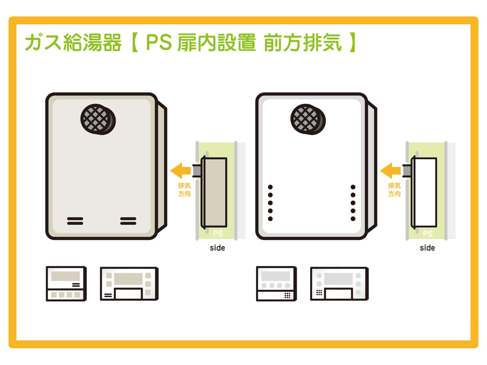 給湯専用機・PS扉内前方排気型